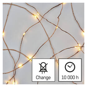 Vánoční osvětlení EMOS 100 LED nano řetěz měděný, 10 m, venkovní i vnitřní, teplá bílá, časovač 

 obrázek produktu 5 z 9