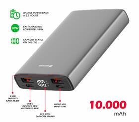 Powerbanka Swissten Aluminium 10 000mAh 20W šedá

 obrázek produktu 1 z 2