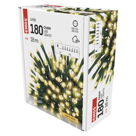 Vánoční osvětlení EMOS 180 LED řetěz, 18 m, venkovní i vnitřní, teplá bílá, časovač 

 obrázek produktu 8 z 8