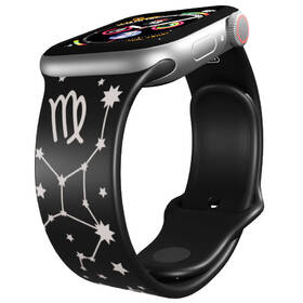 Řemínek Mi-Band na Apple Watch 42/44/45/49 mm - motiv Znamení zvěrokruhu Panna, černý 

 obrázek produktu 2 z 3