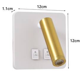 Nástěnné svítidlo IMMAX GOAL LED, 2 vypínače, 7W bílé/zlaté

 obrázek produktu 2 z 8