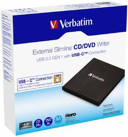 Externí DVD vypalovačka Verbatim CD/DVD Slimline USB-C + Nero černá

 obrázek produktu 7 z 7