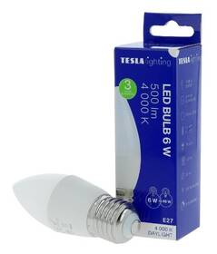 Žárovka LED Tesla Lightning svíčka E27, 6W, denní bílá 

 obrázek produktu 2 z 3