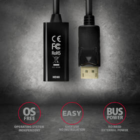 Redukce Axagon DisplayPort / HDMI 1.4, 4K/30Hz černá

 obrázek produktu 4 z 4