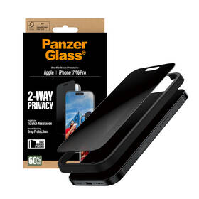 Tvrzené sklo PanzerGlass Privacy na Apple iPhone 17/16 Pro s instalačním rámečkem 

 obrázek produktu 5 z 7
