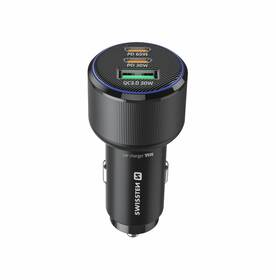 Adaptér do auta Swissten 2x USB-C PD + USB-A, 95W + USB-C kabel 1m černý

 obrázek produktu 1 z 3