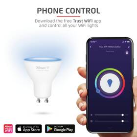 Chytrá žárovka Trust Smart WiFi LED Spot, GU10, 5W, White & Colour 

 obrázek produktu 4 z 4