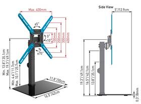 Stojan pro TV Barkan S320B, stolní, polohovatelný, pro úhlopříčku 13" až 65", nosnost 36 kg černý

 obrázek produktu 6 z 8