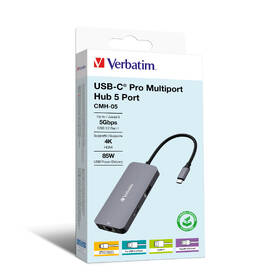 USB Hub Verbatim USB-C Pro Multiport 5 Port stříbrný

 obrázek produktu 4 z 4