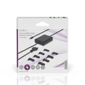 Napájecí adaptér Nedis GaN 100 W, univerzální, USB-C + 10 adaptérů černý

 obrázek produktu 4 z 6