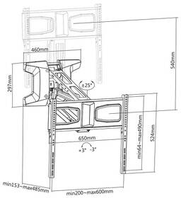 Držák TV Mk Floria MKF-21DM647, motorizovaný, pro úhlopříčku do 70", nosnost 35 kg černá barva
