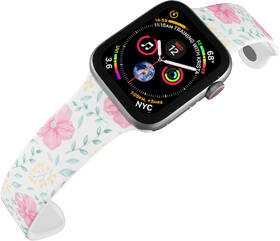 Řemínek Mi-Band na Apple Watch 42/44/45/49 mm - motiv Ibišek růžový, bílý 

 obrázek produktu 3 z 3