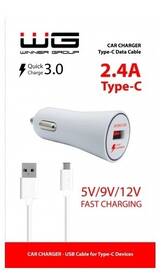 Adaptér do auta WG 1xUSB, QC 3.0 + USB-C kabel bílý

 obrázek produktu 2 z 2
