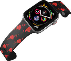Řemínek Mi-Band na Apple Watch 38/40/41 mm - motiv EKG puzzle, černý 

 obrázek produktu 3 z 3