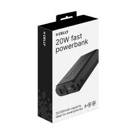 Powerbanka Celly 20000 mAh 20 W, Power Delivery, USB-C/USB-A černá

 obrázek produktu 2 z 2
