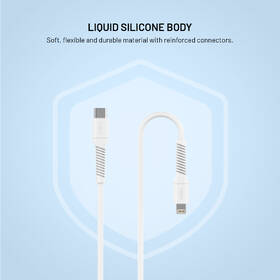 Kabel FIXED Liquid silicone USB-C/Lightning, PD, 60W, 1,2m bílý

 obrázek produktu 3 z 5