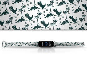 Řemínek Mi-Band na Xiaomi Mi Band 5/6 - motiv Dinosaurus z pixelů, bílý 

 obrázek produktu 1 z 3