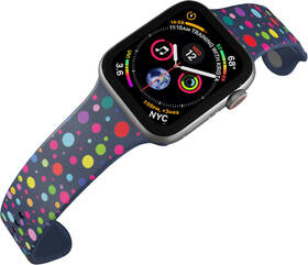 Řemínek Mi-Band na Apple Watch 42/44/45/49 mm - motiv Puntíky, modrý 

 obrázek produktu 3 z 3