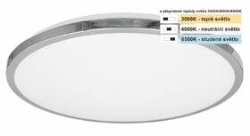 Stropní svítidlo Top Light Silver KS CCT, 10W, 1000lm, IP44, 29cm,teplá/neutrální/studená bílá bílé/chrom

 obrázek produktu 2 z 5