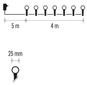 Vánoční osvětlení EMOS 40 LED cherry řetěz - kuličky 2,5 cm, 4 m, venkovní i vnitřní, studená bílá, časovač 

 obrázek produktu 7 z 8