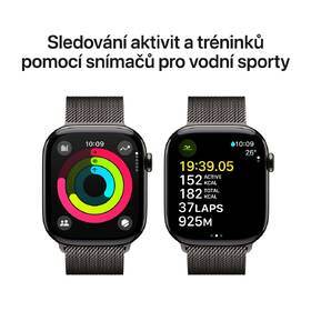 Chytré hodinky Apple GPS + Cellular 42mm pouzdro z břidlicově šedého titanu - břidlicově šedý milánský tah 

 obrázek produktu 3 z 8