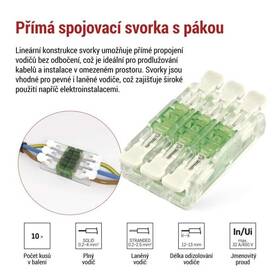 Svorkovnice EMOS PŘÍMÁ SPOJOVACÍ SVORKA S PÁKOU 6×0.2–4 10KS průhledná

 obrázek produktu 1 z 6