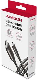 Kabel Axagon USB-C / HDMI 2.0, 1.8m, 4K/60Hz HDR10 černá barva
