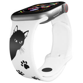 Řemínek Mi-Band na Apple Watch 42/44/45/49 mm - motiv Kočičák, bílý 

 obrázek produktu 2 z 3