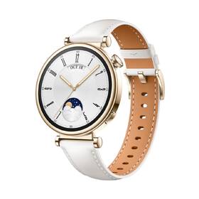 Chytré hodinky Huawei Watch GT 4 41mm - Gold + White Leather Strap 
