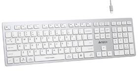 Klávesnice A4Tech FBX50C, CZ/SK layout bílá barva
