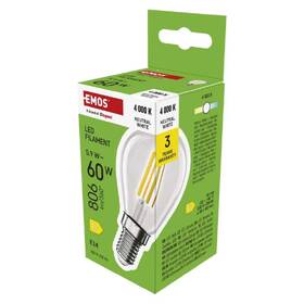 Žárovka LED EMOS Filament mini globe, 5,9W, 806lm, E14, neutrální bílá 

 obrázek produktu 2 z 3