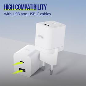 Nabíječka do sítě Allity GaN PD, 1x USB-C + USB 20W bílá

 obrázek produktu 4 z 5