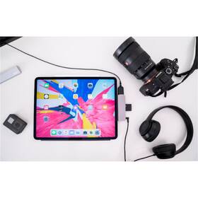 USB Hub HyperDrive pro iPad Pro USB-C/HDMI, USB-C, USB 3.0, SD, Micro SD, 3,5mm jack šedý

 obrázek produktu 3 z 5