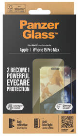 Tvrzené sklo PanzerGlass EyeCare na Apple iPhone 15 Pro Max s instalačním rámečkem 

 obrázek produktu 3 z 8