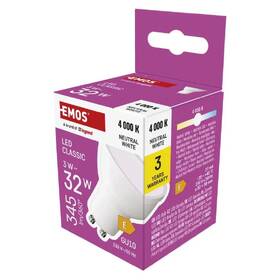Žárovka LED EMOS Classic MR16, GU10, 3W, neutrální bílá 

 obrázek produktu 3 z 3