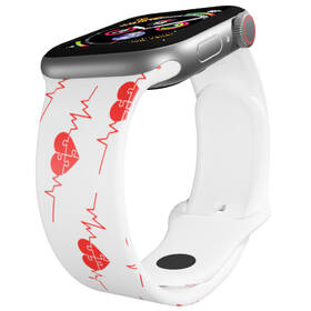Řemínek Mi-Band na Apple Watch 42/44/45/49 mm - motiv EKG puzzle, bílý 

 obrázek produktu 2 z 3