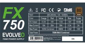 Zdroj Evolveo FX750 750W 80+ Bronze černý

 obrázek produktu 3 z 4