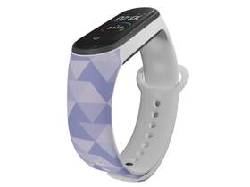 Řemínek Mi-Band na Xiaomi Mi Band 5/6 - motiv Fialové trojúhelníky, bílý 

 obrázek produktu 2 z 3
