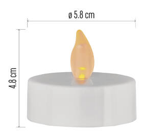 LED dekorace EMOS čajová svíčka maxi, CR2032, vnitřní, 4 ks - bílá 

 obrázek produktu 5 z 5