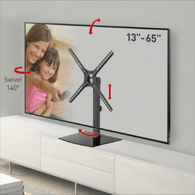 Stojan pro TV Barkan S320B, stolní, polohovatelný, pro úhlopříčku 13" až 65", nosnost 36 kg černý

 obrázek produktu 1 z 8
