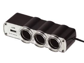 Adaptér do auta WG 3x 12V + USB s prodloužením černý

 obrázek produktu 1 z 1