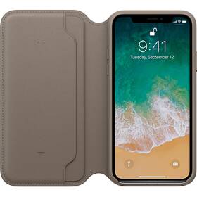 Pouzdro na mobil flipové Apple Leather Folio na iPhone X - kouřové 

 obrázek produktu 1 z 2