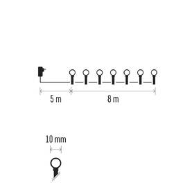 LED řetěz EMOS 80LED cherry řetěz - kuličky, 8 m, venkovní i vnitřní, teplá bílá, programy, časovač 

 obrázek produktu 4 z 6