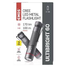 Svítilna EMOS Ultibright 60, P3160, 170lm, 1xAA šedá

 obrázek produktu 10 z 11