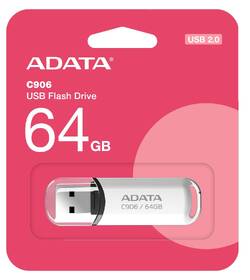 USB Flash ADATA C906 64GB bílá barva
