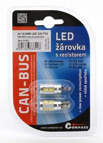 Autožárovka Compass 33821 10 SMD LED 3chips 12V T10 CAN-BUS 

 obrázek produktu 2 z 2