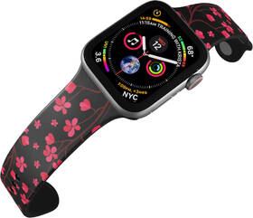 Řemínek Mi-Band na Apple Watch 42/44/45/49 mm - motiv Sakura, černý 

 obrázek produktu 3 z 3