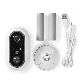 IP kamera Nedis SmartLife Wi-Fi, Full HD 1080p, IP65, bateriová bílá barva
