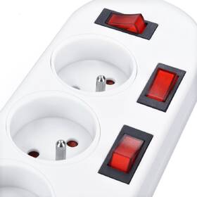 Kabel prodlužovací Solight 5x zásuvka, 6x vypínač, 2 m bílý

 obrázek produktu 2 z 3