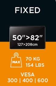Držák TV Meliconi SlimStyle Plus 600 S pevný pro úhlopříčky 50" až 82", nosnost 70 kg 

 obrázek produktu 4 z 5